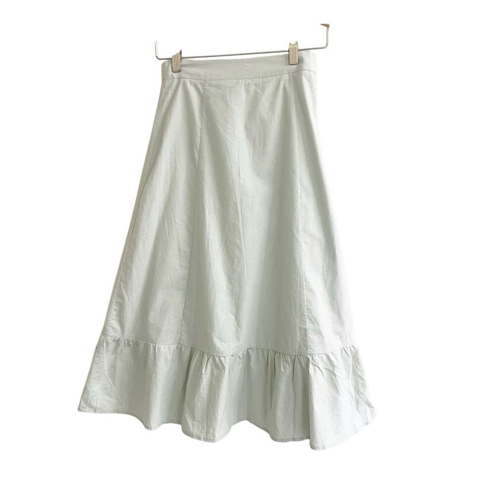 O.P.T. Midi Skirt Flounce Hem Size Small Light Green